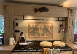 Griffons Aga tile panel