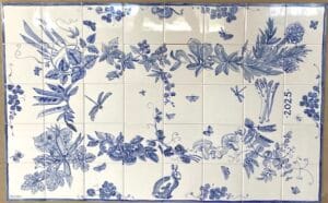 Delft hand painted tile panel