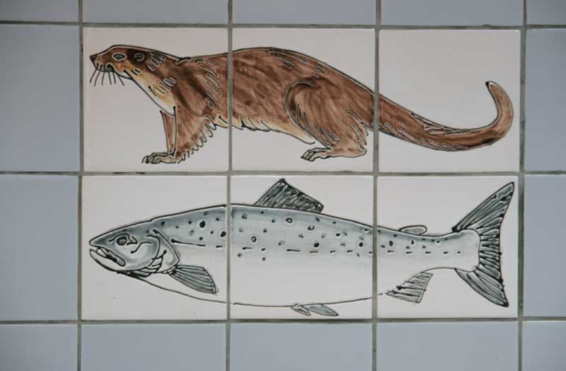 Otter and sea trout tiles