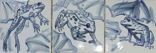 Frogs 'blue and white' tiles