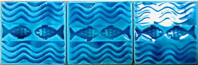 Handmade clay tiles- fish