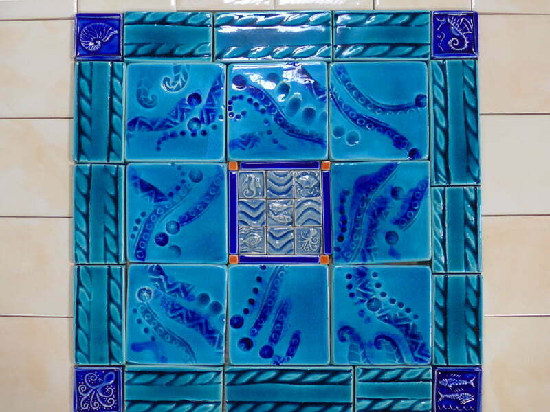 sea themed handmade tile mosaic
