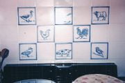 blue and white animal tiles