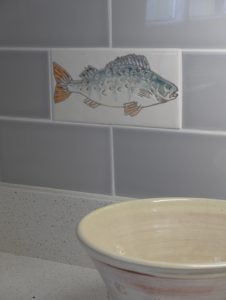 freshwater hand decorated fish tiles
