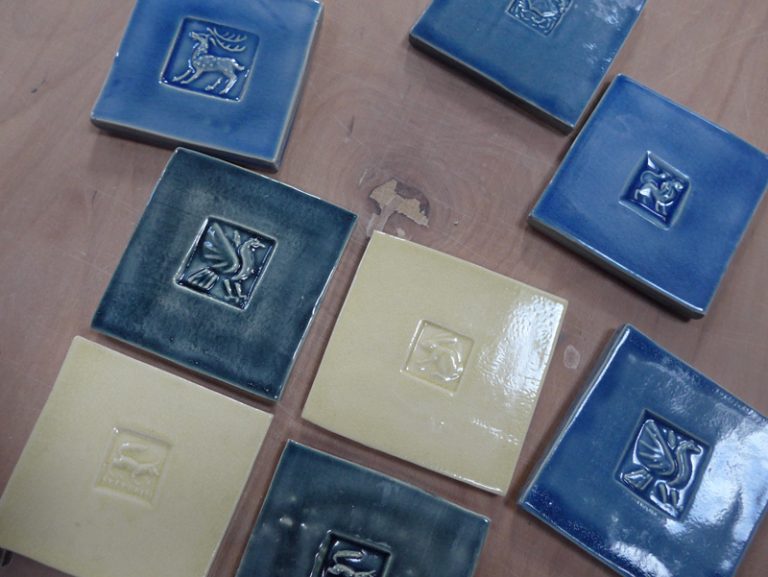 handmade tiles stamped 10cm Handmade tiles for your kitchen and bathroom