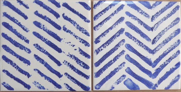 Zig zag blue and white tiles - Handmade tiles for your kitchen and bathroom